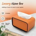 thumbnail image 3 of FKSZLL Rectangular Tissue Box Cover PU Leather Tissue Box Holder with Black Edging Accents Decorative Tissue Holder Cover for Bathroom Bedroom Office, Orange, 3 of 10