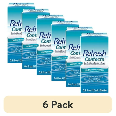 (6 pack) Refresh Contacts Contact Lens Comfort Drops, 0.4 fl oz (12mL) Sterile