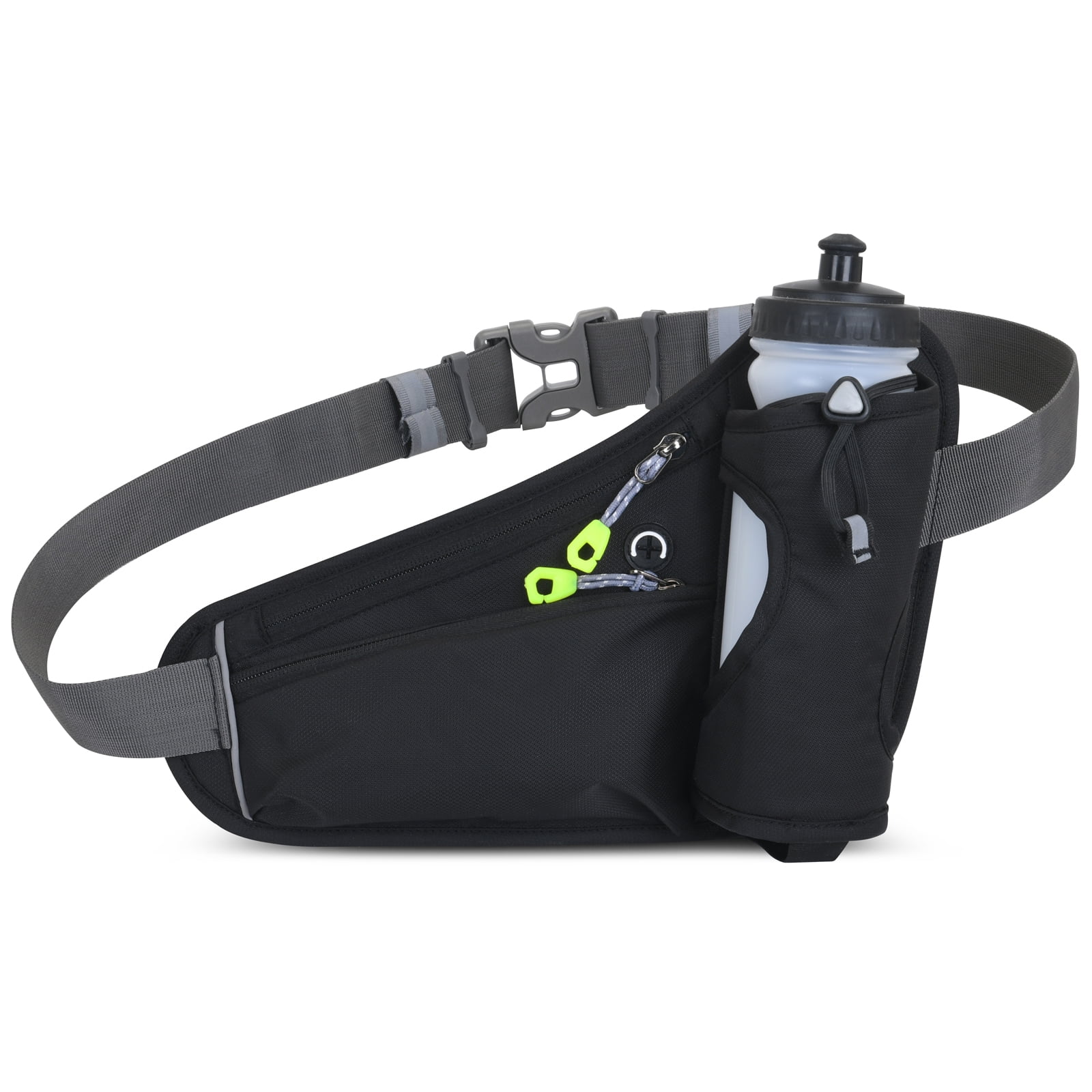 Lixada Sports Hydration Belt Bag Running Belt Waist Pack Bum Bag With Water Bottle Holder For Men Women Running Cycling Hiking Walking Black