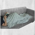thumbnail image 6 of Abstract Soft Flannel Fleece Throw Blanket, Repetitive Geometric Pattern with Shapes and Dots Funky Design Graphic, Cozy Plush for Indoor and Outdoor Use, 50" x 60", Seafoam and White, by Ambesonne, 6 of 6