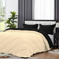 thumbnail image 4 of D.N.G. BEDDINGS 5 Piece Luxury Reversible Diamond Pattern Comforter Set Premium Super Soft, All Season 800 TC, 100% Egyptian Cotton Twin/Twin XL Size Ivory/Black Solid Color, 4 of 7