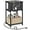 Misty Gray + Black, variant on YEXJ Side Table with Charging Station, 3-Tier End Table with USB Ports and Outlets, Nightstand for Living Room, Bedroom, 11.8 x 13.4 x 22.8 Inches, Plug-in Series,Rustic Brown + Black