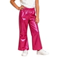 thumbnail image 4 of WAVSUF Girls Flare Pants Soft Comfort Lightweight Elastic Waist Fall Casual Party Trendy Pants Pink 7-8, 4 of 5