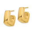thumbnail image 2 of Boucles d'Oreilles en Or Jaune 14K Carrées Polies en Forme de J, 2 of 4