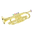 thumbnail image 1 of NIAIZEK Simulation Trumpet Plastic Instrument Golden Color for Early Musical Potential Development, 1 of 8