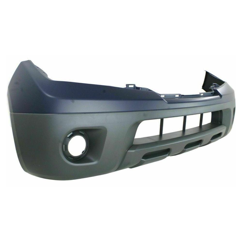 Front Bumper Cover with Primed Top and Textured Bottom - Plastic Black Finish
