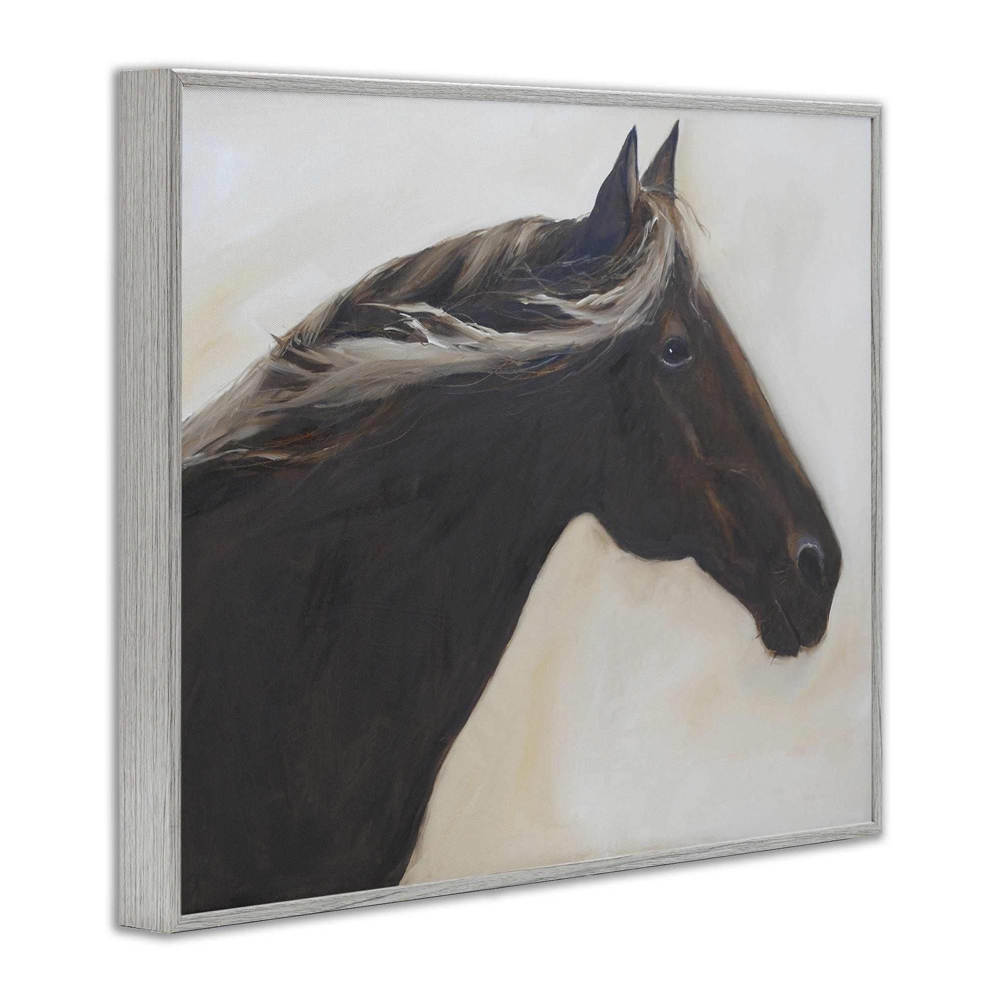 Stupell Industries The Mare In Profile Gray Framed Giclee Art, design by Jadei Graphics