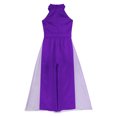 thumbnail image 4 of YONGHS Combinaisons Décontractées Élégantes pour Filles Sans Manches Col Halter Jambes Larges une Pièce Violet 6, 4 of 5
