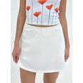 thumbnail image 2 of Michellecmm Women's Fashion Mini Skirts Solid Color Elastic Waist Skirts Spring Summer Casual Side Slit Short Pencil Skirts, 2 of 5