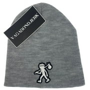Grey Vagabond Jerk LogoMan Knit Beanie Hat