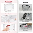 thumbnail image 5 of TSA Approved Toiletry Bag - White Flower Print Clear Makeup Bag, Suitable for Gifts, with Supporting Frame, Perfect Valentines Day Gifts for Her, Thick No Smell, 5 of 14