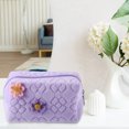 thumbnail image 3 of 1Pcs Travel Makeup Bag Makeup Brush Holder Makeup Organizer Bag Cosmetics Storage Bag Purple Cloth, 3 of 7