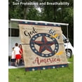 thumbnail image 3 of 4th of July RV Awning Sun Shade Screen 9'X7' God Bless America Mesh Sunscreen Patriotic Stars Vintage Awning Shade Screen with Zipper UV Blocker Completed Kits Outdoor Canopy for RV Motorhome Camper, 3 of 7