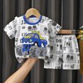 thumbnail image 2 of mgoYE Summer Outfits for Toddler Girls Toddler Girls Summer Outfits 2Pcs Cute Flower Short Sleeve T-Shirt + Shorts Set 1T-8Y Gift Set|Light Gray 9-18 Months, 2 of 4