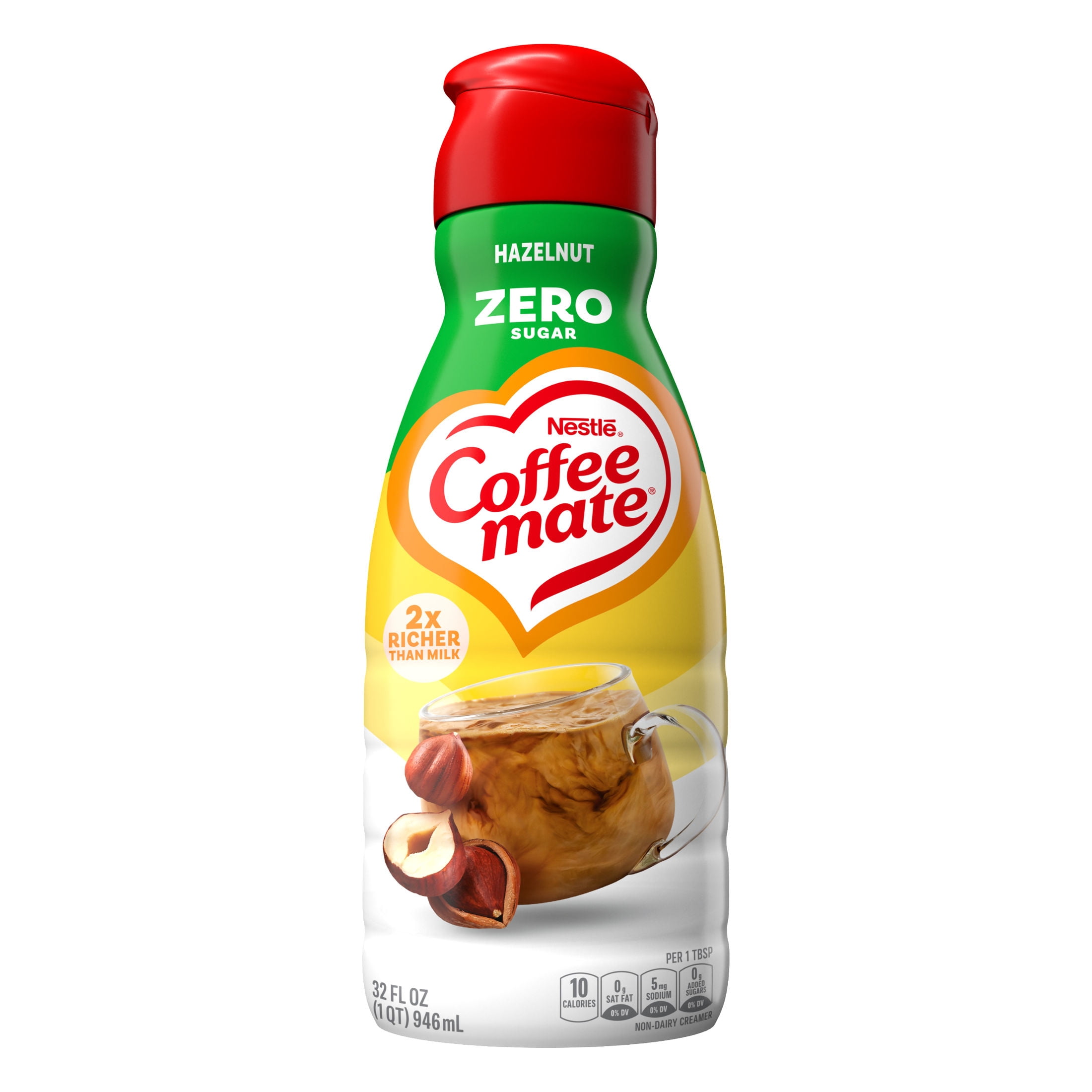 Coffee mate Zero Sugar Hazelnut Liquid Coffee Creamer, 32 fl oz