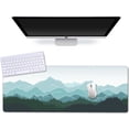 thumbnail image 2 of Extended Gaming Mouse Pad (31.5x11.8 in), Large Non-Slip Rubber Base Mousepad,Waterproof Keyboard Mouse Mat Desk Pad for Work, Game, Office, Home - Mountains and Forest Pattern Watercolor, 2 of 6