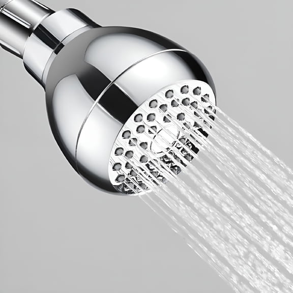 HIBIBUD High Pressure Shower Head 3 Inch Anti-leak Anti-clog Fixed Showerhead - Pressure Boosting for Low Water Pressure & Flow (Chrome) Silver