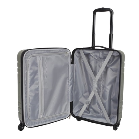PROTEGE 3-PIECE HARDSIDE LUGGAGE SET WITH 360 SPINNER WHEELS AND DIVIDER POCKETS, INCLUDES CARRY-ON AND 2 PACKING CUBES, SAGE