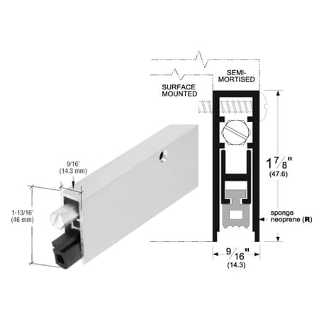 Commercial Grade Doors - Aluminum Finish Commercial Medium-Duty Automatic Door Bottom for 48