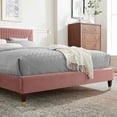 thumbnail image 2 of Modway Yasmine Channel Tufted Velvet King Platform Bed - Dusty Rose, 2 of 8