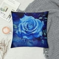 thumbnail image 2 of GOSMITH Rose Flowers Throw Pillow Covers  Soft Rose Floral Flower Pillow Cases Cushion Covers Decor Garden Flower Decorative Throw Pillowcases Romantic Blue Black Cushion Cases Bedroom, 2 of 5