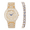 Gold, variant on Bling Bling Hip Hop Iced Out Watches Nauti Designer Look Full Shiny Diamond Watch Case, Dial and Bracelet ST10364DX SLV-Peach -T