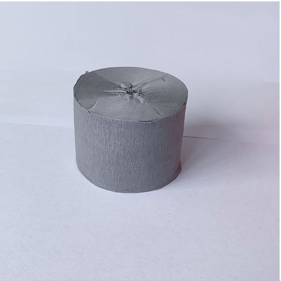 NAMZI 4-Roll Gold Crepe Paper Streamers (1.8 Inch x 82 Ft/Roll), Perfect for Wedding, Birthday & Anniversary Party Decorations, Grey