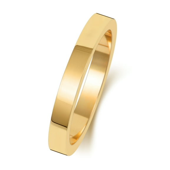Medium 18k Gold 2.5mm Flat Men/Women Wedding Band/Ring