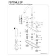 thumbnail image 3 of Kingston FB7794JLSP Jamestown Two-Handle 4-Hole 8" Centerset Kitchen Faucet with Side Sprayer in Black Stainless, 3 of 4