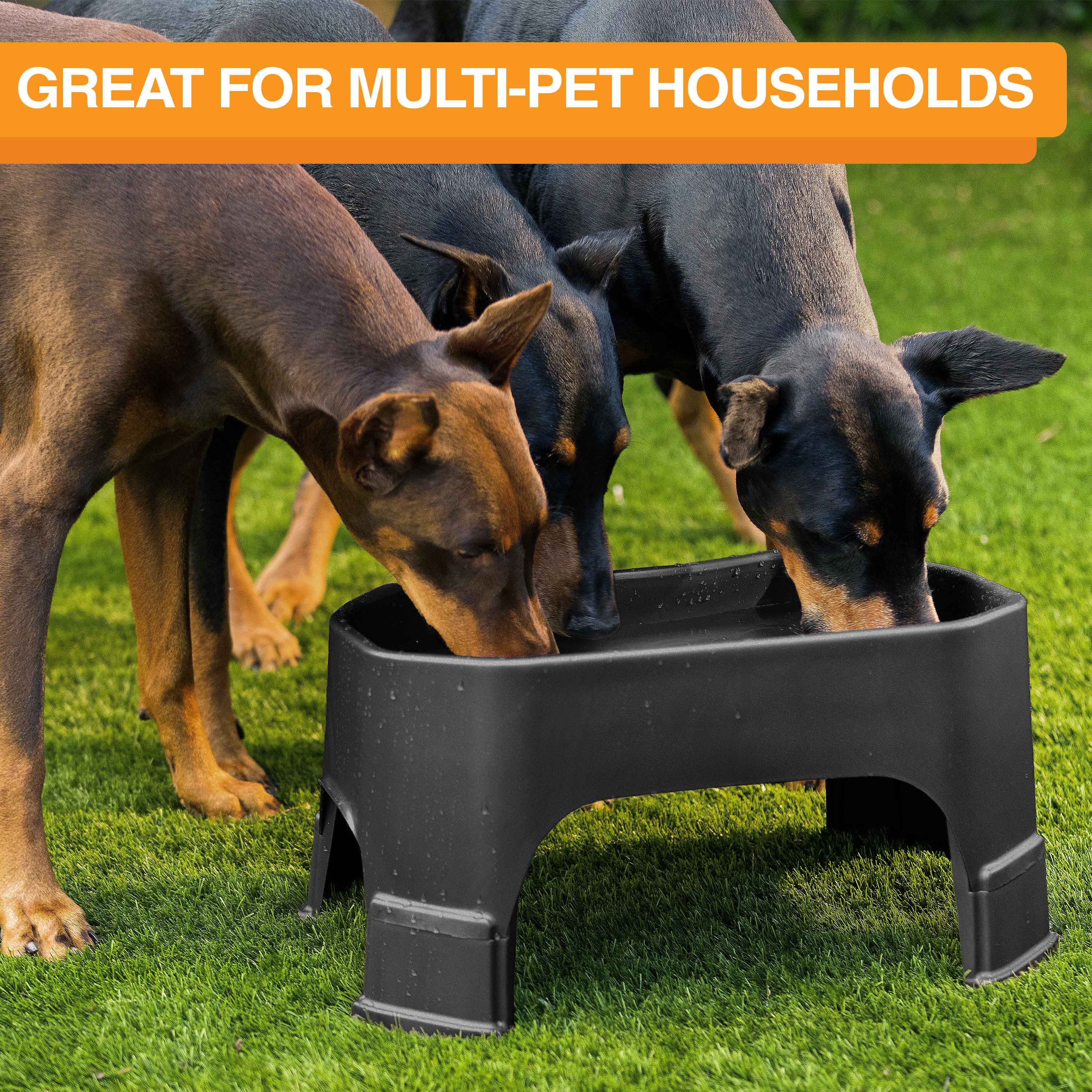 Podinor Dog Water Bowls for Large Dogs - Stainless Steel Dog Food Bowl with  1.3 Gallon High Capacity for Big Giant Dogs (2 Pack) Black - 2 Pack