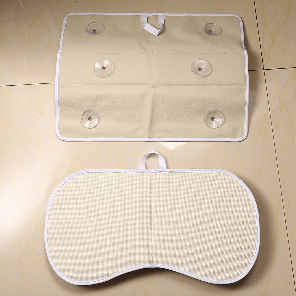InnJoey Odor-Free Baby Bath Kneeler and Elbow Rest Pad Set, 1.6'' Thick Quickly Dry, Bathtub Kneeler Pad with Baby Toys & Bath Accessories Storage, Bath Kneeling Pad and Elbow Pad for Baby Tub （Pink）