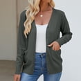 thumbnail image 5 of Cardigan Sweaters for Women 2025 Long Sleeve V Neck Button Down Knit Plain Cardigan Sweater Blouse Outerwear, 5 of 7