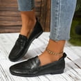 thumbnail image 2 of Avrnliq Womens Slip-On Loafers Black Synthetic Faux Leather Flat Shoes Comfortable for Casual & Office Wear,Size 38, 2 of 9