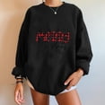 thumbnail image 1 of Hauts Chauds pour Femmes Hiver Mode Décontractée Femmes Impression Décontractée Col Rond Manches Longues T-Shirt Ample Blouse d'Automne Chandail Sans Capuche Chandails en Molleton Cool en Liquidation, 1 of 5