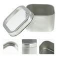 thumbnail image 3 of 15 piezas de latas de metal cuadradas con tapas de ventana de 8 onzas contenedor de lata para la fabricación de velas, 3 of 6