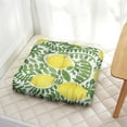 thumbnail image 3 of Sunny Lemon Meditation Cushion&nbsp;- 22x22 Inch Large Floor Pillow, Dutch Velvet, Happy Yellow Citrus Print for Lounge, 3 of 6