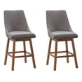 thumbnail image 1 of CorLiving Boston Formed High Back Fabric Indoor Counter-Height Barstools with Wood Legs, Set of 2, 1 of 9