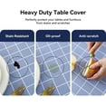 thumbnail image 4 of Rectangle Plastic Tablecloth, 100% Waterproof Oil-Proof Checkered PVC Table Cloths, Heavy Duty Vinyl Table Covers for Dining, Camping, Picnic, Outdoor - 52 x 78 Inch, Blue Checkered, 4 of 6