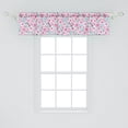 thumbnail image 2 of Ambesonne Cherry Blossom Valance Pack of 2, Kwanzan Tree, 54"X12", Pink Rose and Pale Blue, 2 of 3