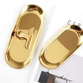 thumbnail image 4 of Storage Tray Towel Plate Oval Stainless Jewelry Tray Small Items Dessert Dish Plate Decorative Article gold L, 4 of 9