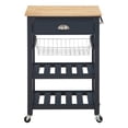 thumbnail image 6 of Hampton Engineered Wood Kitchen Cart With Wood Top and Blue Stone Base, 6 of 10
