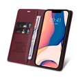 thumbnail image 4 of Wallet Case for iPhone 14 Plus, Business Style PU Leather Magnetic Adsorption Flip Folio Cover with Kickstand Card Slots Cash Holder Soft Silicone Shockproof Protective Case,Winered, 4 of 8