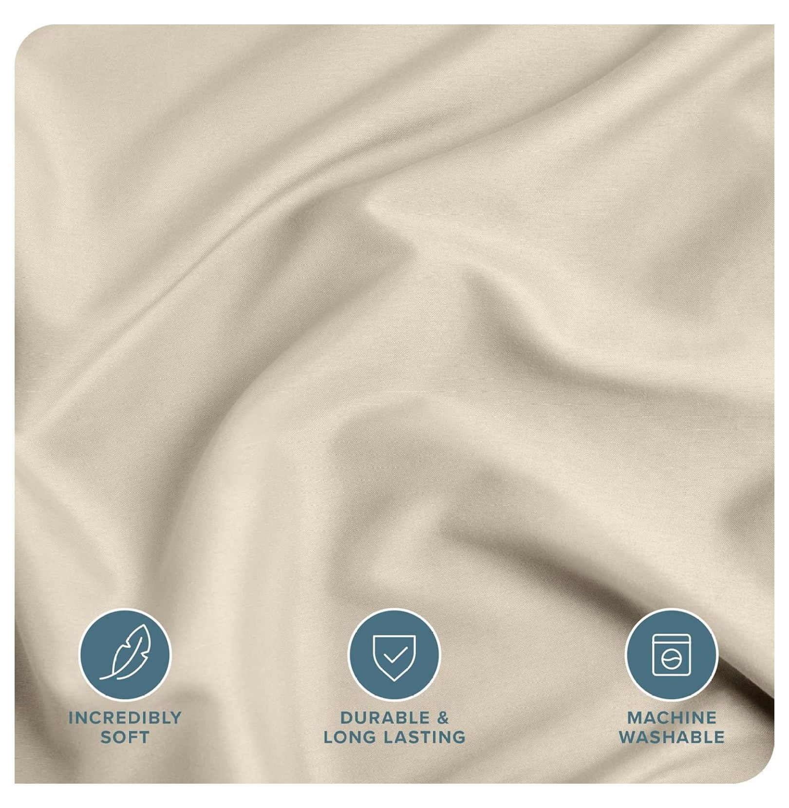 Bedding Duvet Cover Oversized Queen - Premium 1800 Super Soft Collection - Lightweight, Cooling - Soft Breathable Bedding Duvet Cover (Oversized Queen, Sand)