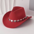 thumbnail image 5 of Gtoiithly Fedora Hats for Women British Fashion Elegant Jazz Hat Vintage Womens Hats L1-Red, 5 of 5