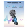 thumbnail image 3 of Wireless Mini Microphone for iPhone - 2 Pack Lavalier bluetooth Microphone for Video Recording, 2 In 1 Noise Reduction Lapel Mic for Android, Clip on Mini Mic for Content Creators, 3 of 6