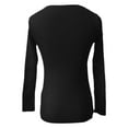 thumbnail image 3 of DuoJiaJ Solid Color Knit Collar Slim Fit Long Sleeve Pullover Sweater For Casual Wear And Everyday Basic Wardrobe Sweater Women Black M, 3 of 4