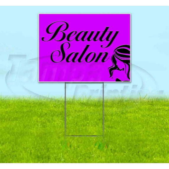 Beauty Salon (18" x 24") Yard Sign, Includes Metal Step Stake
