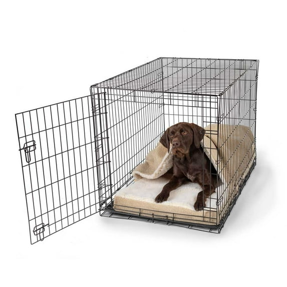 Snoozer Luxury Cozy Cave Crate Pet Bed with Forgiveness Foam and Microsuede, Large - Piston Sand