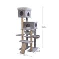 thumbnail image 2 of Extra Large Cat Tree for Big Cats & Multi-Cat Homes – Spacious Condos, Oversized Perches, Heavy-Duty Scratching Posts, 71.9" Tall, Grey, 2 of 9