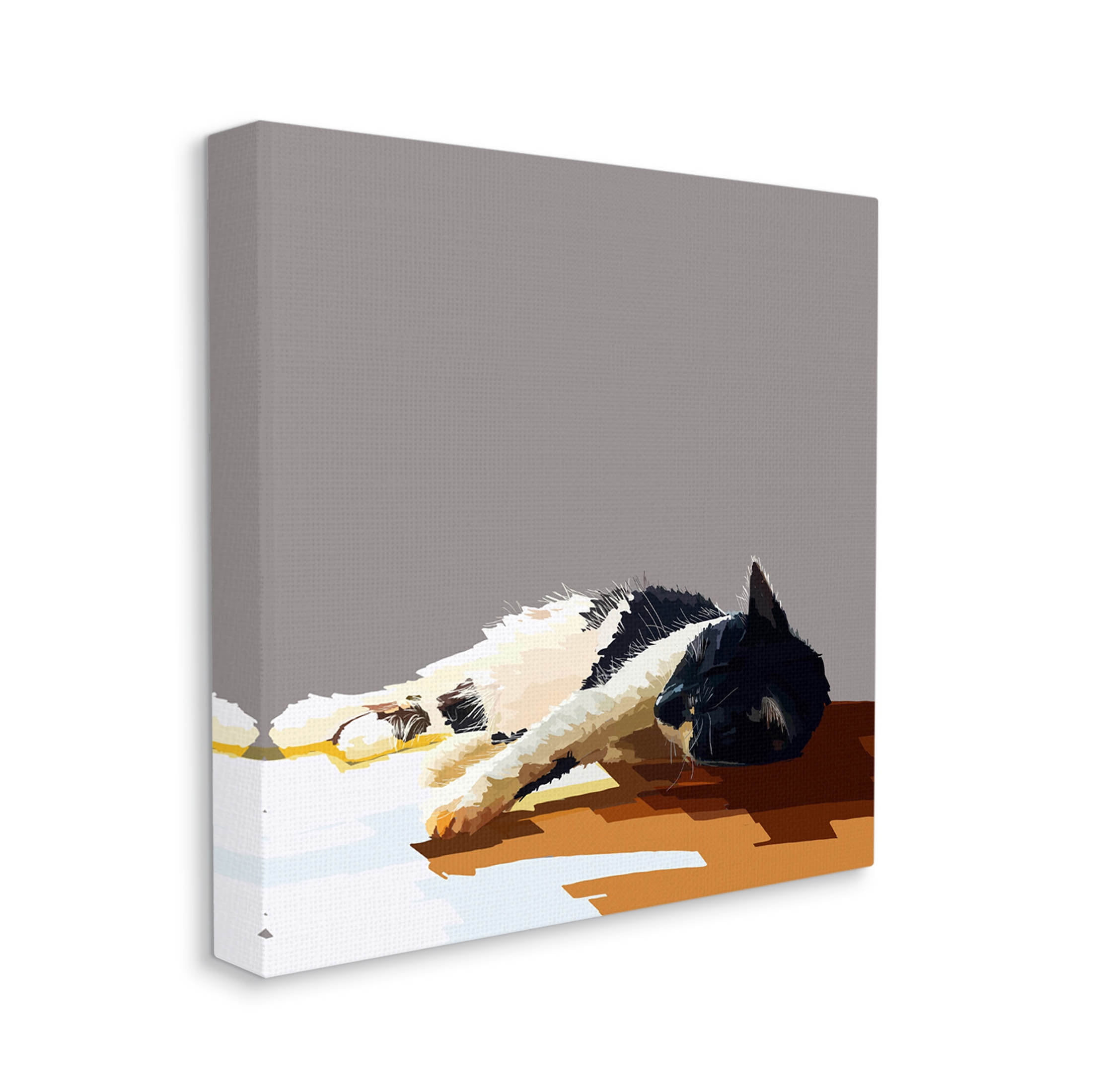 Stupell Industries Restful Cat Lying Down in Sunlight Graphic Art Gallery Wrapped Canvas Print Wall Art, Design by Emily Kalina